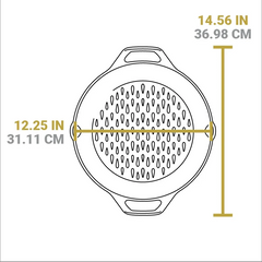 12 Inch Seasoned Cast Iron Dual Handle Grilling Basket