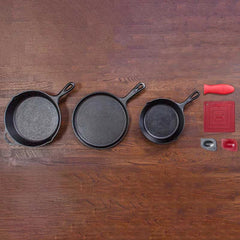 Essential Seasoned Cast Iron Skillet Set